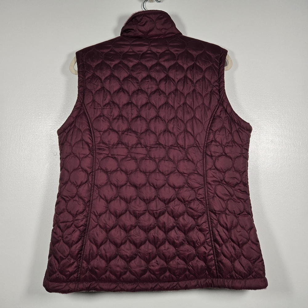 Free Country Purple Reversible Fleece Quilted Puffler Zip Front Vest Size Large - Picture 3 of 14